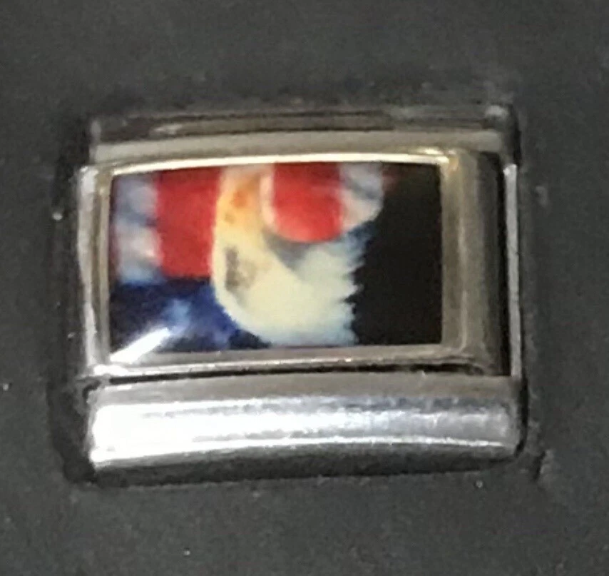 Cabeza de Águila Bandera Americana Dije Italiano Esmalte 9mm Eslabón K37 Estilo E Foto 1 de 1