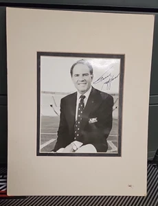 FRANK GIFFORD ABC Sports Giants HOF Auto Signed 8x10 Photo Matted COA - Picture 1 of 4