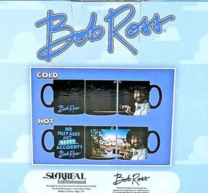 Mug Ceramic Bob Ross Black Cup No Mistakes Happy Accidents Temperature Change  - Picture 1 of 8