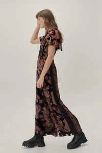 Nasty Gal Devore Damen-Overall Paisleymuster weites Bein UK 4 fällt groß aus UVP 69 £ - Bild 1 von 4