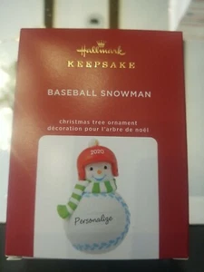 Hallmark Ornament 2020  Baseball Snowman DIY Personalized keepsake  - Picture 1 of 6