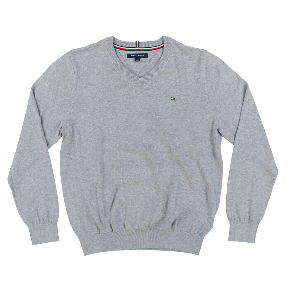 Tommy Hilfiger Herren Pullover V - Neck grau Größe M - XXXL - Bild 1 von 1