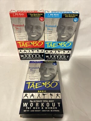Tae Bo Workout 3 Pack VHS 1998 Basic, Instructional, Advanced, 8 Min. Workout - Image 1 of 4