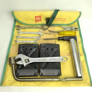 TOYOTA MOTOR Roll Bag Vintage Adjustable Wrench Plier Plug Wrench Hand Tool Set - Picture 1 of 12