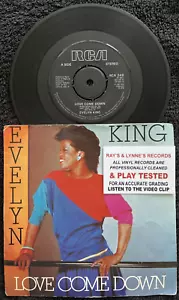 Evelyn King – Love Come Down 7'' Vinyl Single 1982 CLEANED/TESTED VG+ VIDEO CLIP - Foto 1 di 7