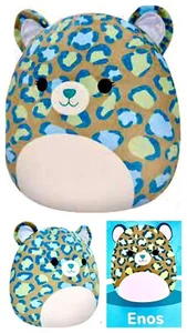 Squishmallows Green Leopard Cat ENOS Plush RARE Stuffed Animal Squishmallow 12" - Picture 1 of 24