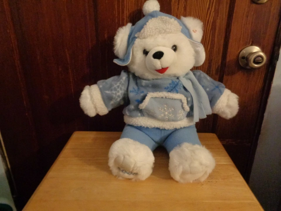 DANDEE 2008 РОЖДЕСТВО 18 «МЯГКАЯ ПЛЮШЕВАЯ КУКЛА ФИГУРКА СИНИЙ НАРЯД СНЕЖИНКА МЕДВЕДЬ ИГРУШКА - Изображение 1 из 4