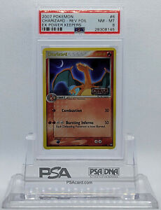 POKEMON EX POWER KEEPERS CHARIZARD #6 REVERSE HOLO FOIL CARD PSA 8 NM-MT #*