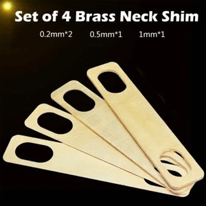 Set 4 Guarnizioni Rialzamento Basso Ottone Strumento Chitarra Collo Spessori Con - Picture 1 of 12