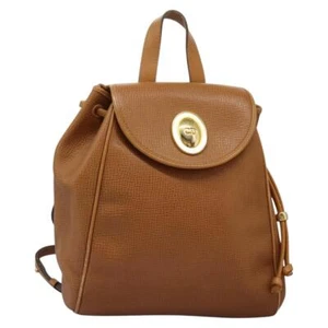 Christian Dior Backpack Leather Brown Gold Auth BA1796 - Picture 1 of 24