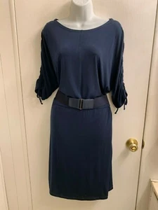 NWOT ELLEN TRACY AWESOME CLASSY NAVY DRESS LARGE RETAIL: $125 - Picture 1 of 9