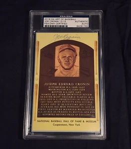 2018 Art of Baseball Joe Cronin Signed HOF Plaque PSA/DNA 12/15 Red Sox Senators - Picture 1 of 2