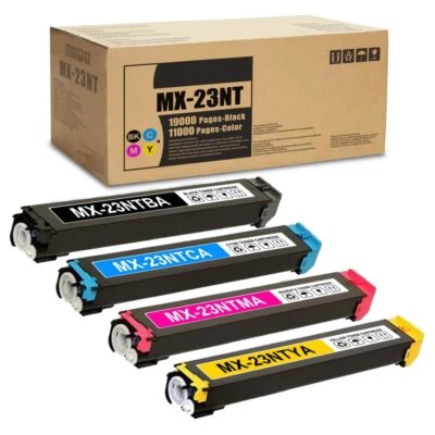 MX-23NT Compatible Toner Cartridge Set 4-Pack for Sharp MX1810U MX2010U Series - Image 1 of 4