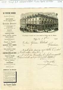 Dépt 21 - Dijon 75-77 Rue Guillaume - Très Belle Entête Grands Magasins de 1891 - Picture 1 of 1