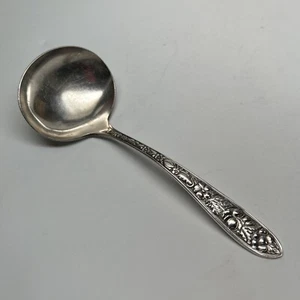 Vintage MET ROSE SILVERPLATE Embossed FLORAL GRAVY LADLE MEO1 - Picture 1 of 2