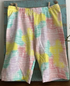 Cat & Jack Girls Bike Shorts Tie Dye Multicolor Easter Colors Pastel Sz L 10-12 - Picture 1 of 3