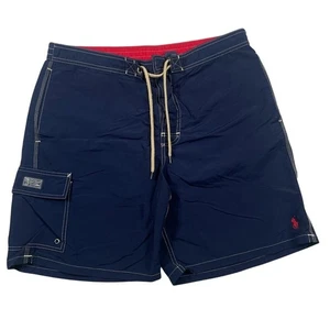 Polo Ralph Lauren Swim Trunks Swimsuit w/ Mesh Liner Navy Blue Pony Logo - Picture 1 of 11