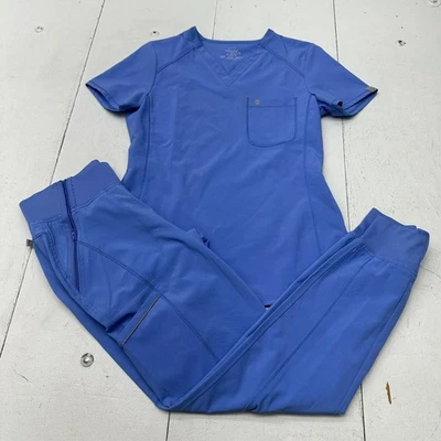 Blusa Médica Cherokee Infinity Azul 2 piezas Escote en V y Pantalón Jogger Para Mujer XS Foto 1 de 4