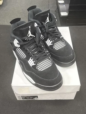 Air Jordan 4 White Thunder Retro Size 8.5 Mens Black Sneakers 2024 FQ8138-001 - Image 1 of 4