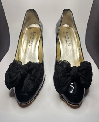 Ron White All Day Heels Gracie Black Patent Leather Size 38 - Image 1 of 4