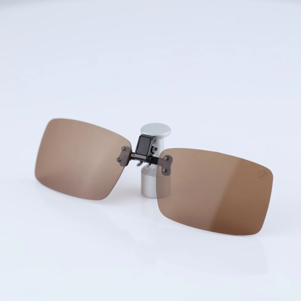 O'S OPTICAL Polarized Sunglasses Clip-On for Eyeglasses Brown, Square, C0024 - Photo 1/1