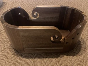 Holz Garnschale Wirbel Design glatt Häkelschale doppelseitig Webfaden - Bild 1 von 8