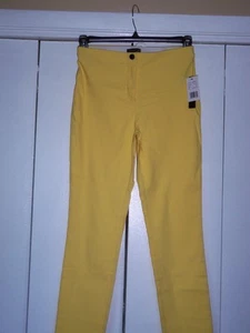 Neu mit Etikett Violets & Roses karierte mittelhohe schmale gerade Damenhose gelb Größe 6 - Bild 1 von 13