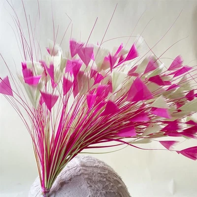 80 Colours Triangular Feather Twisted Mount Flower Millinery for Hat Fascinator - Image 1 of 4