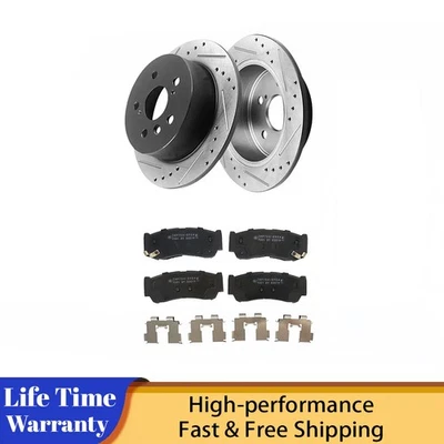 Rear Drilled Brake Rotors Brake Pads for 2007 2008 2009 Hyundai Santa Fe Foto 1 de 4