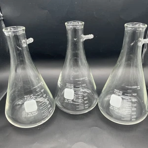(3) PYREX Glas 1000 ml Filterkolben mit Seitenarmschlauch graduiert 5340-1L - Bild 1 von 9