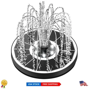 Elegante Fontana Solare con Pannello in Vetro e Batteria 2200mAh - Spettacolo Luci Notturne - Foto 1 di 8