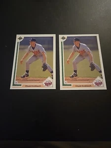 Lot of TWO 1991 Upper Deck Chuck Knoblauch #40 Rookie Baseball Card RC. - Picture 1 of 2
