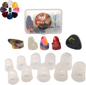 Guitar Finger Picks Thumb Protectors Gift Set for String Instruments - Picture 1 of 7