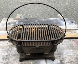 VTG ATLANTA STOVE WORKS SPORTSMAN CAST IRON HIBACHI GRILL w/ HANDLE - Picture 1 of 4