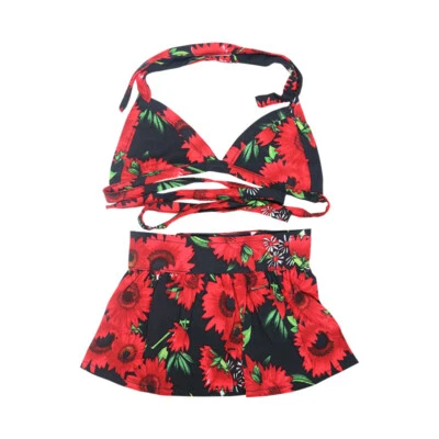 Conjunto de vestido de bikini para perro Hawaii vacaciones perro flor conjunto mascota traje de baño perro traje de baño Foto 1 de 4