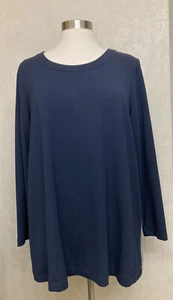 Damen J Jill Wearever Collection Stretch Langarm Tunika Oberteil Marineblau PXL - Bild 1 von 14