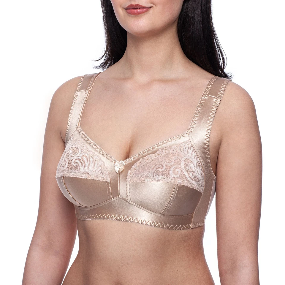 Minimizer Plus Size Wirefree Wireless Sleep Unlined Full Coverage Shiny Lace Bra - Image 1 of 1
