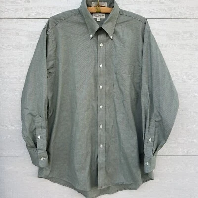 Hathaway Mens 16/33 Dress Shirt Blended Pinpoint Oxford Long Sleeve USA Vintage - Image 1 of 4