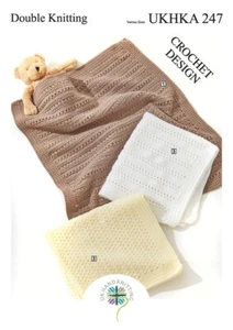 UKHKA Modello doppia maglia 247 design all'uncinetto per coperte bambino - Foto 1 di 1