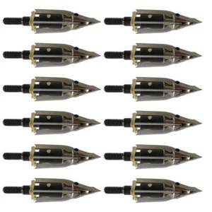 12Pcs Trophy Ridge Broadheads Meat Rotatable 3 Blade Rocket Croosbow Arrow Tips  - Picture 1 of 7