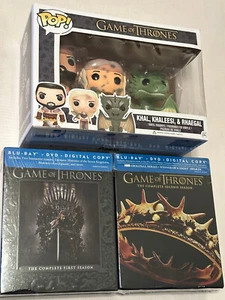 Funko Pop Juego de Tronos Khal, Khaleesi y Rhaegal Paquete de 3 Promociones con Blu-Rays - Imagen 1 de 13
