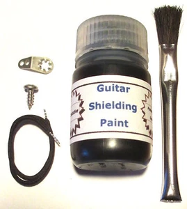 Professional Guitar Shielding Paint KIT Conductive w/ Brush, Wire, Screw Lug - Picture 1 of 3