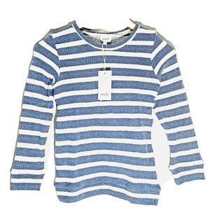 Seed Heritage Striped Knit Sweater Bright Cobalt Blue & White Girl's Size 8 - Picture 1 of 6