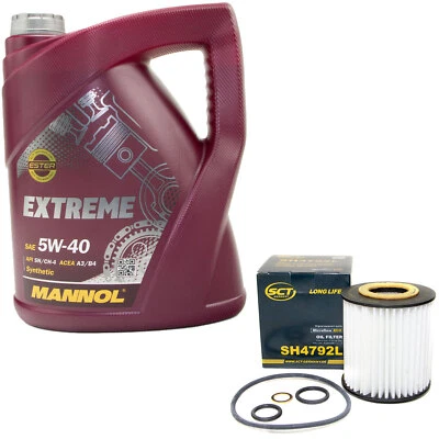 MANNOL Motoröl Set 5W-40 5 Liter + Ölfilter SH 4792 L für BMW 1er 3er E46 316i er X3 X1