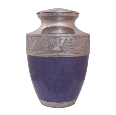 Embossed Large Purple Adult Ashes Urn for Funeral, adult Cremation Urn - Image 1 of 4