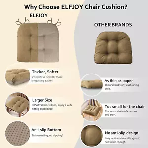 Chair Cushions for Dining Chairs Set of 4 Office Chair Cushion 18X18X3 Inches... - Picture 1 of 7