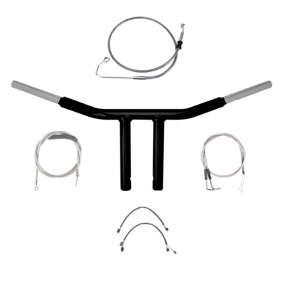 1 1/4" Black 8" Chopper T Handlebar Kit 2011-2015 Harley-Davidson Softail w/ABS - Image 1 of 2