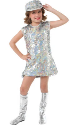60's Groovy Mod Girl Child Costume Sequin - Image 1 of 2