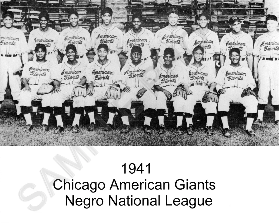 Foto del equipo Chicago American Giants Negro League 1941 8x10 Foto 1 de 1