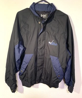 Vintage Footjoy DryJoys Golf Jacket Men’s Sz S Full Zip Houndstooth Black/Blue - Image 1 of 4